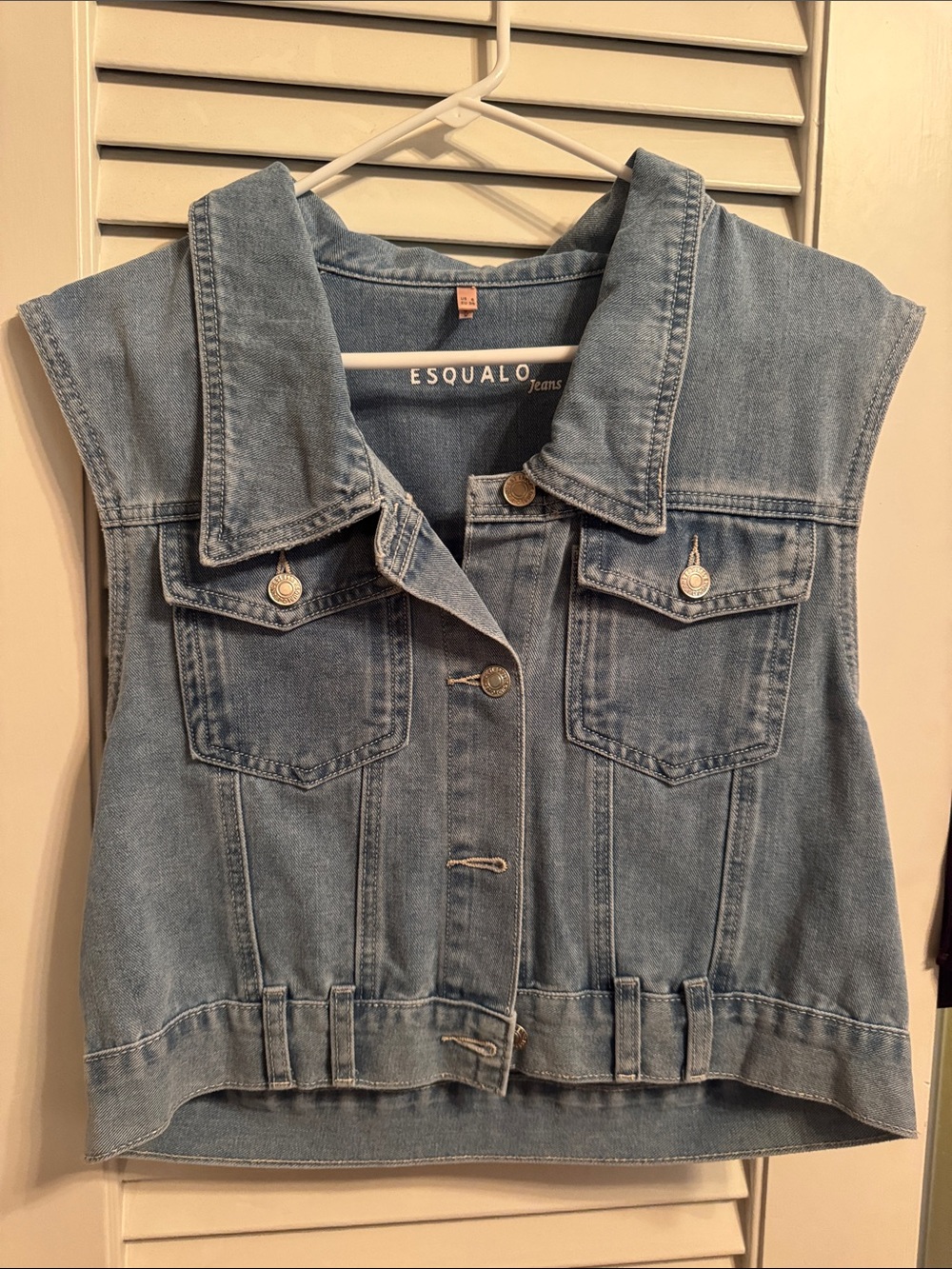 ESQUALO Light Blue Denim Sleeveless Jacket